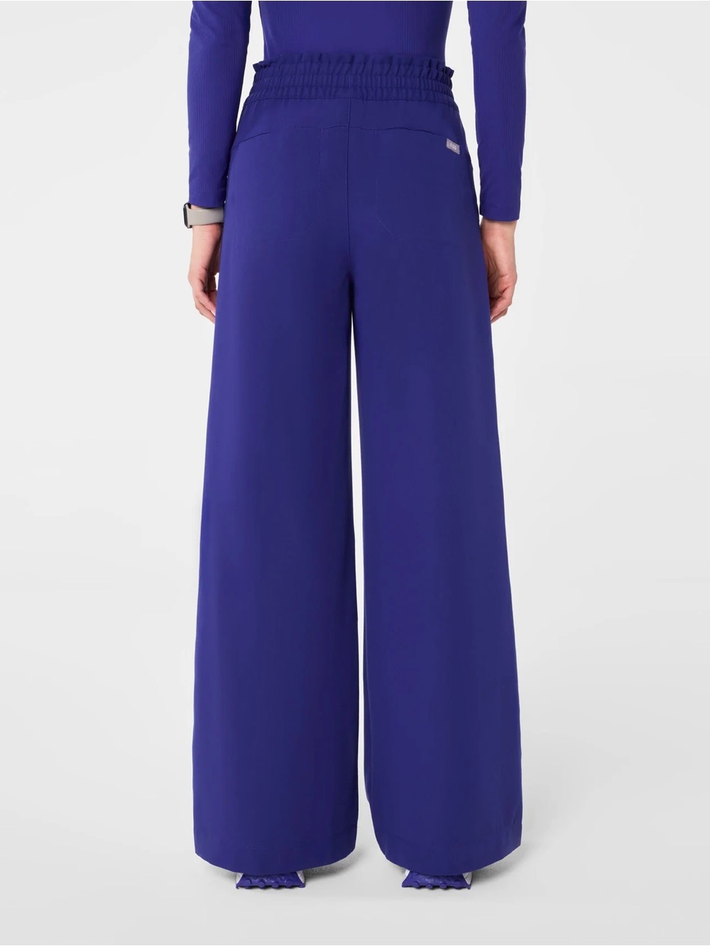 Figs Catarina Top XXSR / Allison Ultra Wide Leg Pants XXSP Set Deep Royal Blue - Picture 8 of 11